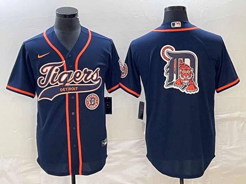Men Detroit Tigers Blank Blue Joint Name 2025 Nike MLB Jersey style 4->detroit tigers->MLB Jersey
